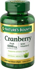 Cranberry Fruit Plus Vitamin C Herbal, 4200mg Softgels, 250 CT..
