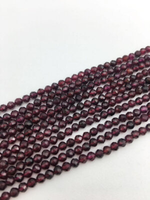 Natural Mandarin Garnet Gemstone Round Israel Cut Beads 2X2