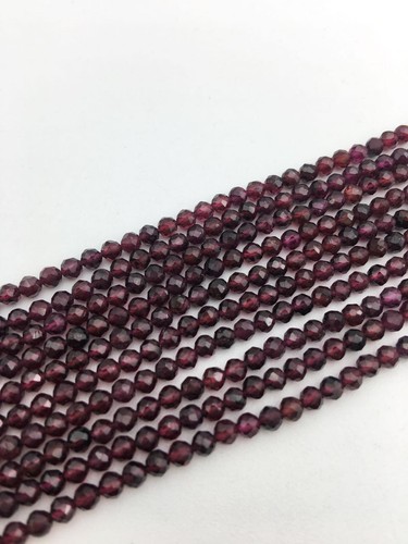 Natural Garnet Faceted Round Beads 2mm 3mm 4mm 5mm 15.5" Strand - Picture 6 of 6