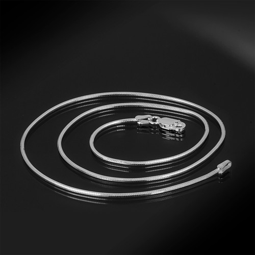 925 Sterling Silver Italian 1.0mm Snake Chain Necklace for Women Men 16 18 20 24 - Picture 3 of 5