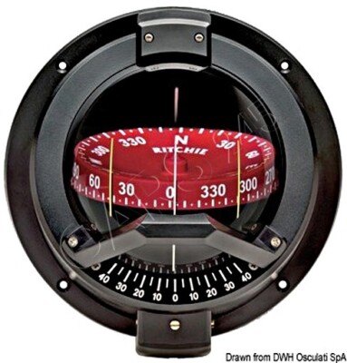 RITCHIE Kompass Venturi Sail 3 Zoll 3/4 schwarz/rot