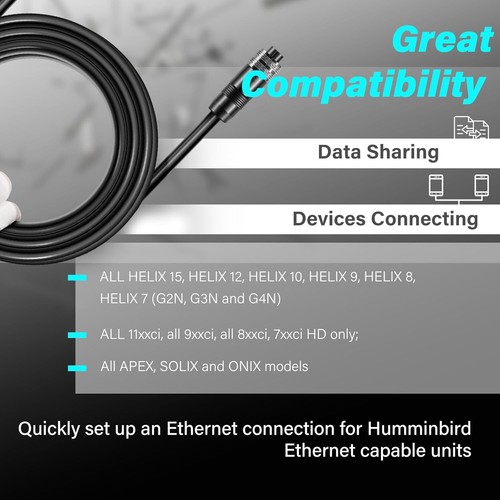 Replace for Humminbird 720073-2 10ft Ethernet Cable AS EC 10E for Helix APEX - 第 3/7 張圖片
