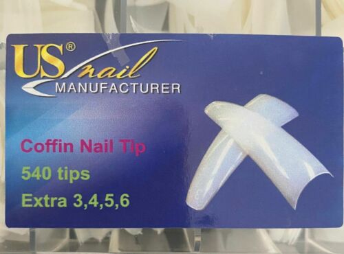 US Nail Manufacturer - Coffin Nail Tips 540 Tips ON SALE* - Picture 1 of 3