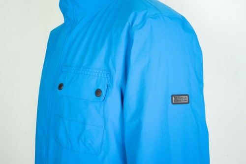 -Men's Barbour Mildenhall Waterproof Blue Field Bomber Jacket Size L - Picture 4 of 12