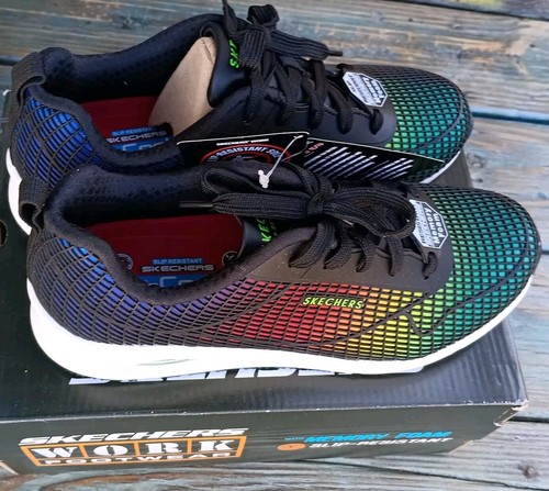 NIB Skechers Womens Uno Eye Catching Sneakers 8.5 Slip Nurse Shoes * Damaged Box - Picture 15 of 16