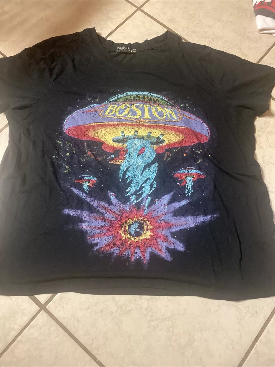 Forever 21 Boston U.S. Tour 1987 Women's Double Sided T-Shirt Size 1x 