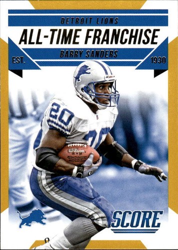 2015 Score Barry Sanders #2 All-Time Franchise Gold Detroit Lions 6M