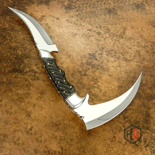 Custom handmade karambit knife fixed blade double blade hunting knife with cover - 第 1/4 張圖片