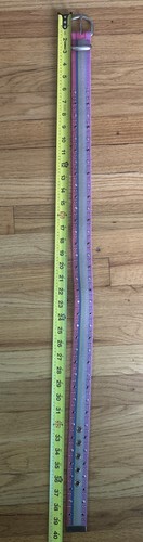 VTG Canvas Womens Pastel Stripe Adjustable Belt Stainless Steel Studded XL - Picture 3 of 6