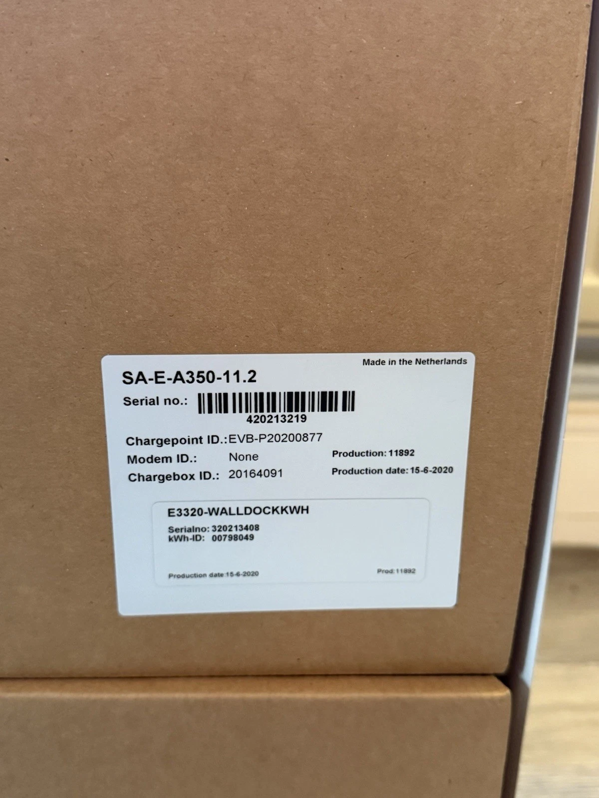 Elvi EV Charger Box EVBox E1320-A35062-11.2 Type 2 7.4kW 6m Length Cable - New 5