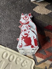 NOS wrapped Target Bullseye dog bookends shelf rack spot display sign metal