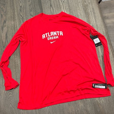 NWT Nike Womens WNBA Dri-Fit Atlanta Dream Performance Long Sleeve Tee Red 3XLTT