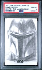 2021 TOPPS STAR WARS THE MANDALORIAN SEASON 2 SKETCH CARDS DAVE FOWLER PSA 8