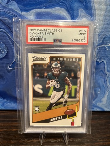 2021 Panini Classics Football DeVonta Smith RC NO NAME Eagles 08/10 PSA 9