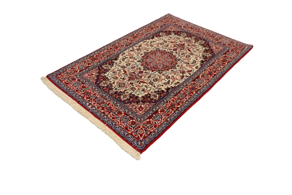 Orientteppich super Isfahan Seidenkette  ( 158x 110 ) Top Neu - Bild 3 von 4