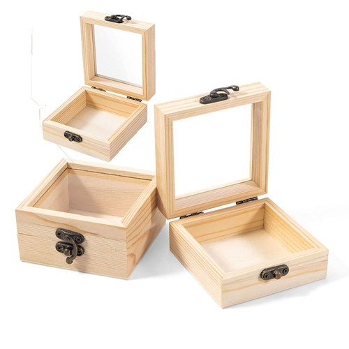 1/3pcs 3.5'' X 3.5'' X 1.8'' Visual Storage Wooden Box Bedroom - Picture 10 of 10