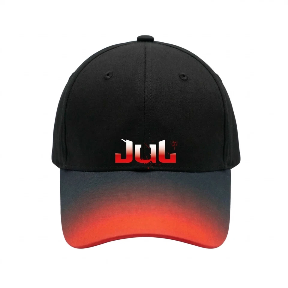 Casquette inspiré "JUL" 100% Coton – Noir & Visière Dégradé Rouge – Adulte et En - Photo 2/3