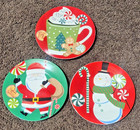 Royal Norfolk 8" Plate Set X3 Festive Christmas Plates Greenbrier International
