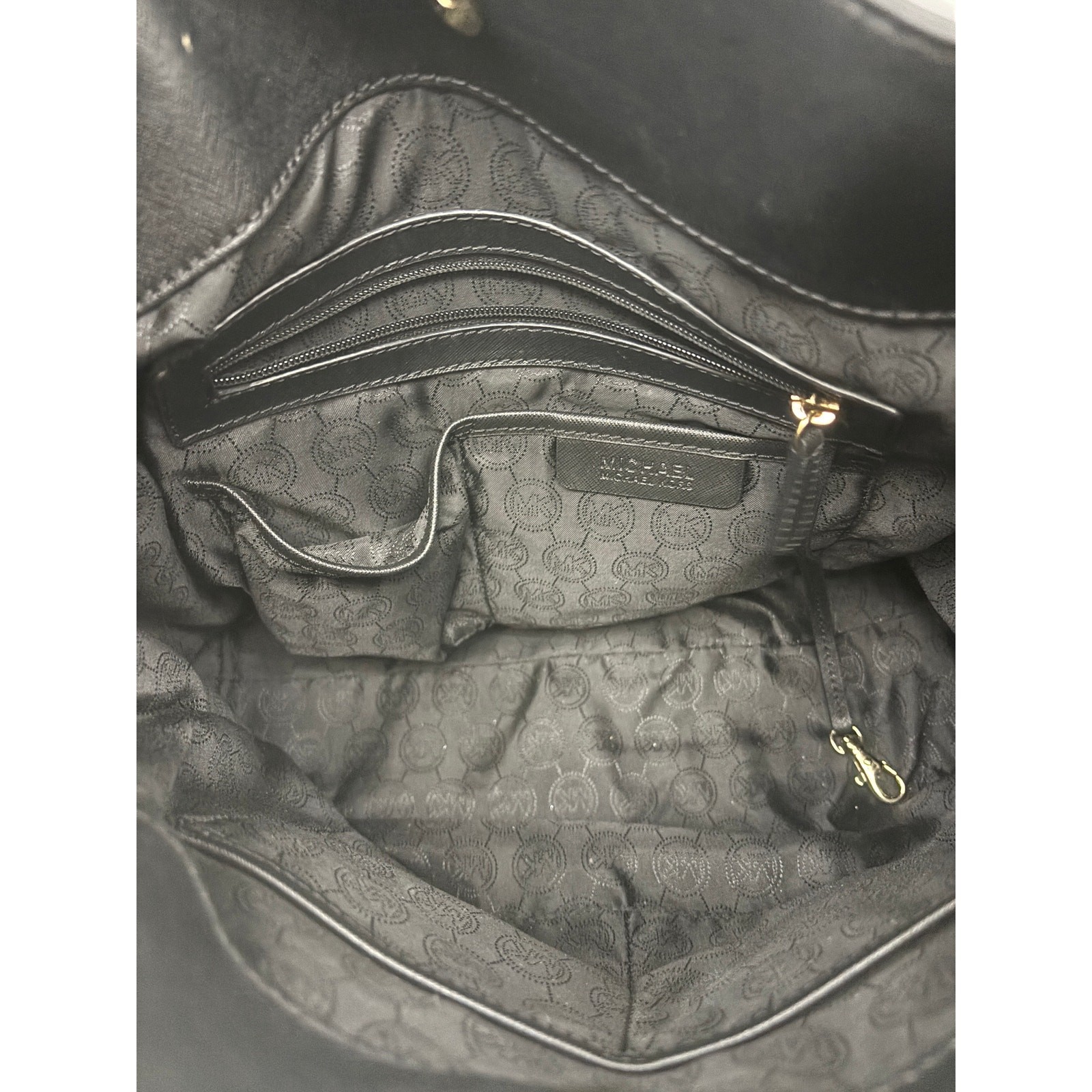 MICHAEL KORS Hamilton Large Black Saffiano Leather Tote Bag Purse Gold Hardware image 8
