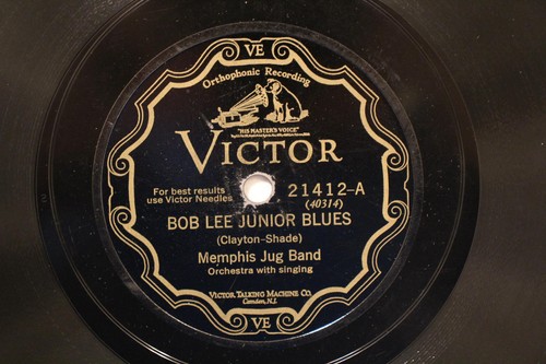 BLUES MEMPHIS JUG BAND Bob Lee Junior Blues / Packed My Suitcase VICTOR 21412 E-