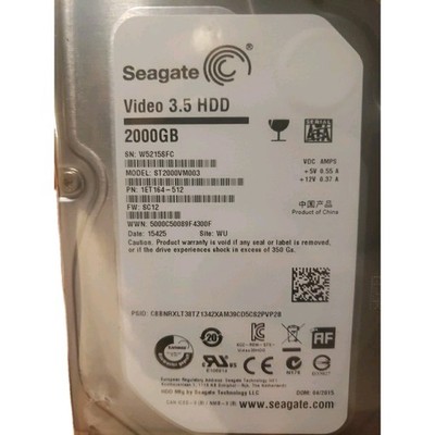Seagate Video 3.5 hdd 2000GB Model: ST2000VM003
