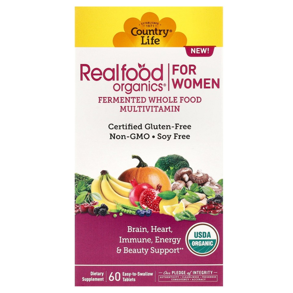 Realfood Organics, Multivitamin For Women, 60 Easy-to-Swallow Tablets