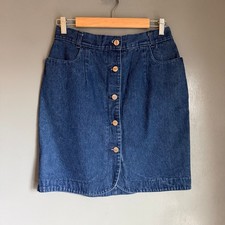 ROUGHRIDER Women's 11/12 Denim Button Down Mini Skirt Short Cowgirl Retro Boho