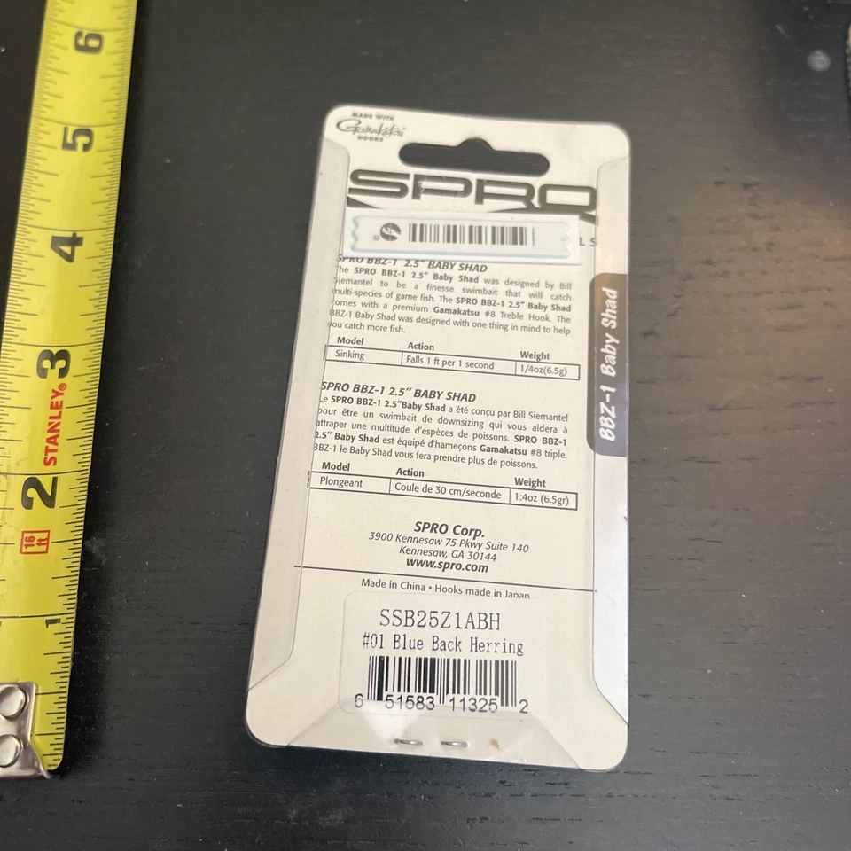 Spro BBZ-1 SSB25Z1ABH Articulado Azul Negro Arenque Swimbait Hundimiento 2.5" 1/4oz Nuevo en Caja Foto 4 de 4