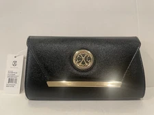 CXL Glam Caviar Clutch Black Detachable Chain Shoulder Bag New