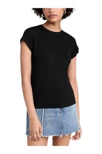 Splendid Women's Faye 1x1 Crew Neck Tee Black