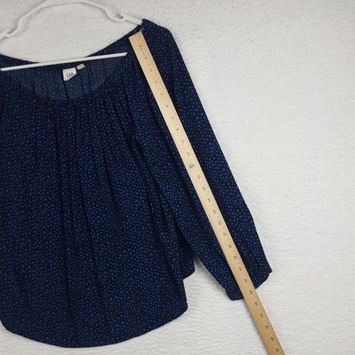 Gap Women's Off The Shoulder Pullover Blouse Size S Black & Blue - Picture 5 of 10