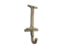  Pack Of 2 Rustic Gold Cast Iron Letter I Alphabet Wall Hook 6""