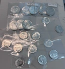 (8) AU/UNC Common Date Peace Dollars and  (11) UNC 1964 Kennedy Half $, NICE!!