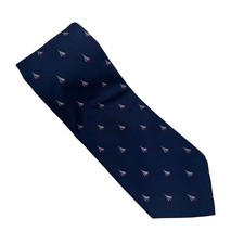 Brooks Brothers 346 Mens Navy Blue Silk Sailboat Nautical Necktie Made in USA