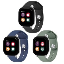 Vancle 3 Pack Silicone Bands Compatible with Medium, Black/Navy Blue/Green