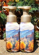 2PC~2025 🍁FALL~🍂~FARMHOUSE PUMPKIN & SPICE~Bath Body~Foam Hand Soap~SHIP FREE