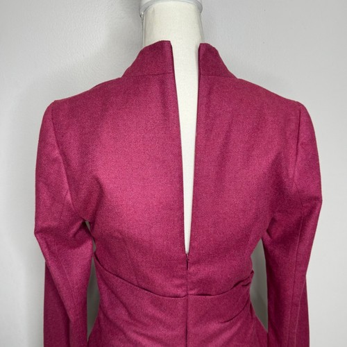 Top The Fold London Belleville taglia US 6 rosa magenta misto lana business casual - Foto 7 di 12