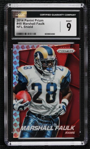2014 Panini Prizm NFL Logo /75 Marshall Faulk #48 CGC 9 Mint HOF Shield