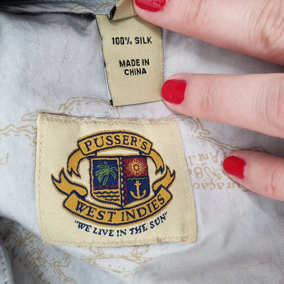 Pantalones Cortos Informales De Colección Pussers West Indies Chinos 100% Seda Negros Talla 36 Foto 4 de 4