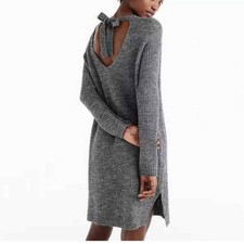 J. Crew Womens Wool Apaca Sweater Dress Sz M Ribbed Stretch Minimalist Academia