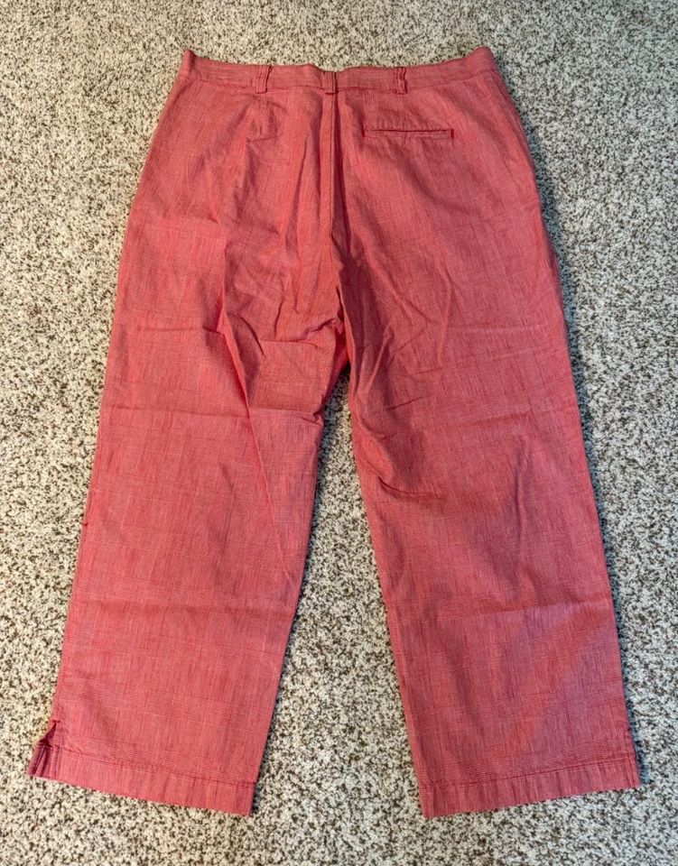 Винтажные женские брюки-капри Dockers размер 14 красные клетчатые с высоким подъемом 100% хлопок коттеджкор - Изображение 2 из 4