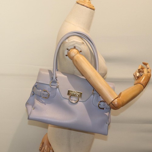 Salvatore Ferragamo Purple Leather Shopper Bag Authentic - Picture 7 of 21