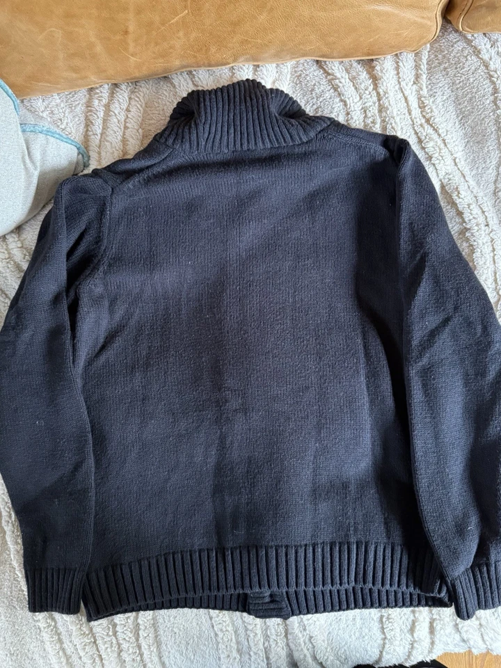 Janie and Jack Textured Shawl Cardigan Size 8 Polar Bear, Snowflakes And Trees - Image 3 of 4