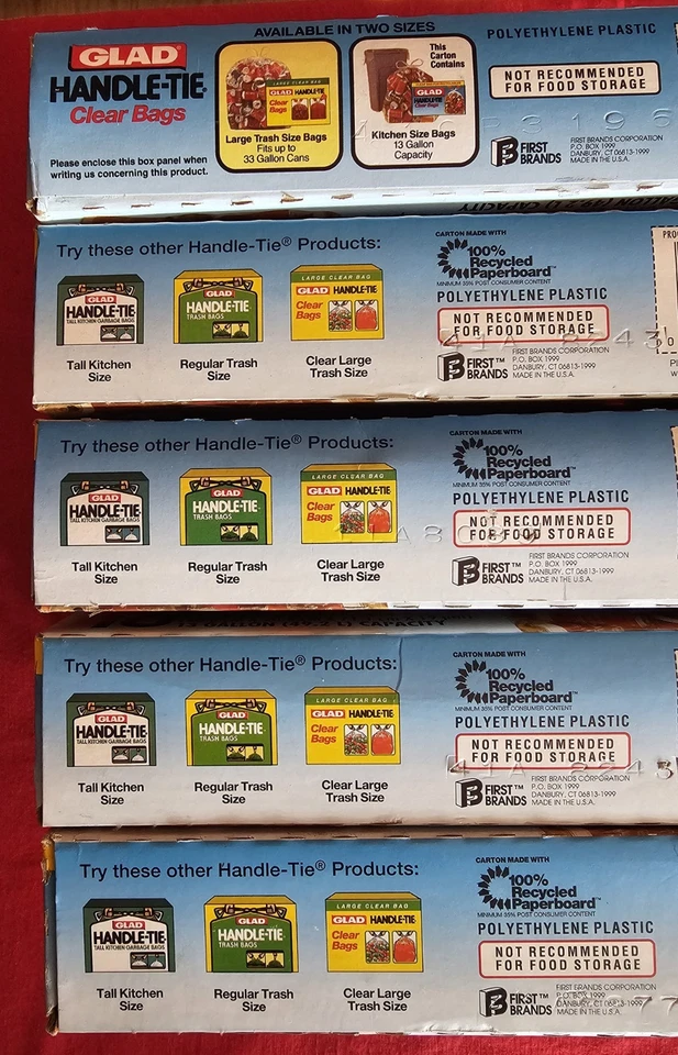 NOS Vintage Glad Handle Tie Tall Kitchen CLEAR Garbage Bags Trash 10 ct - Lot 5 - Image 4 of 4