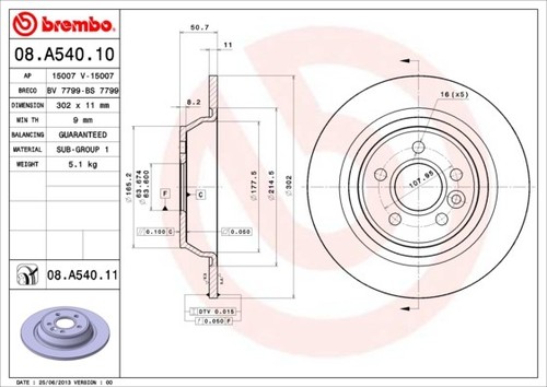 2x Brake Discs Pair Solid fits FORD S-MAX TDCi 2.0D Rear 06 to 14 302mm Set New - Picture 3 of 3