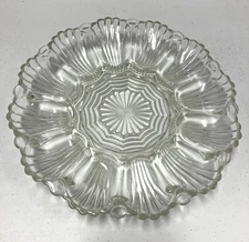 Vintage Clear Glass Deviled Egg Serving Plate Holds 12 Collectible Serveware  12
