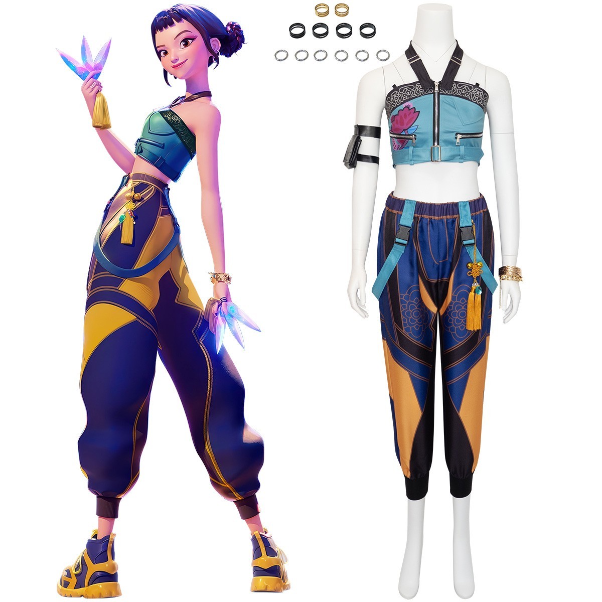 KPop Cazadores de Demonios HUNTRIX Estrella del Pops Zoey Disfraz Disfraz Moda Ídolo Conjunto