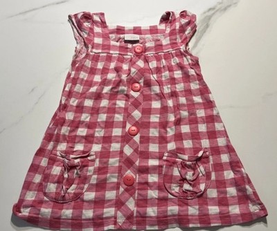 Pink/weiß kariertes ärmelloses Kleid - Größe: 110 - Marke: Next