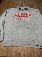 Vintage Jansport Indiana Hoosiers 1/4 Zip Pullover Sweatshirt Gray Size XL Men s