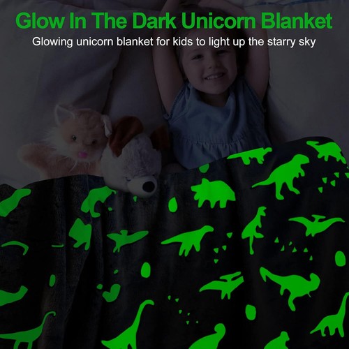 Unicorn Glow in The Dark Blanket, Unicorn Blanket for Girls/Kids Birthday Gift - Picture 62 of 106